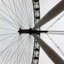 Walking underneath London Eye. I like this picture. (England)
